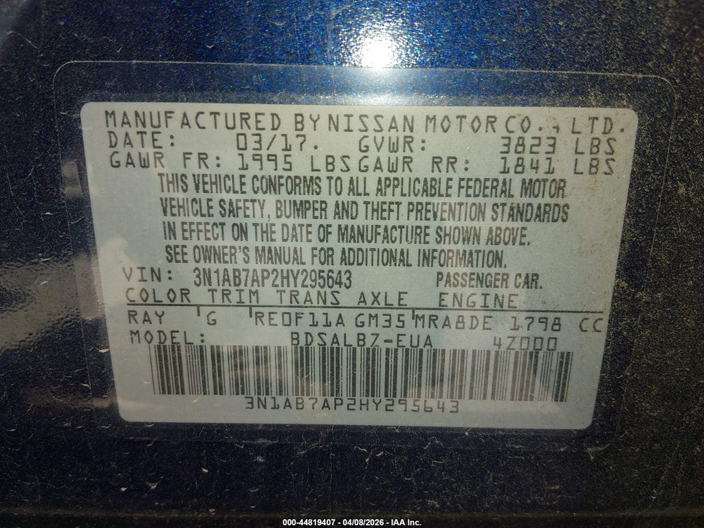 2017 Nissan Sentra S photo 9