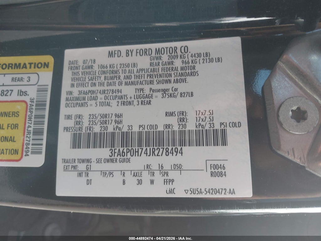 2018 Ford Fusion SE photo 9