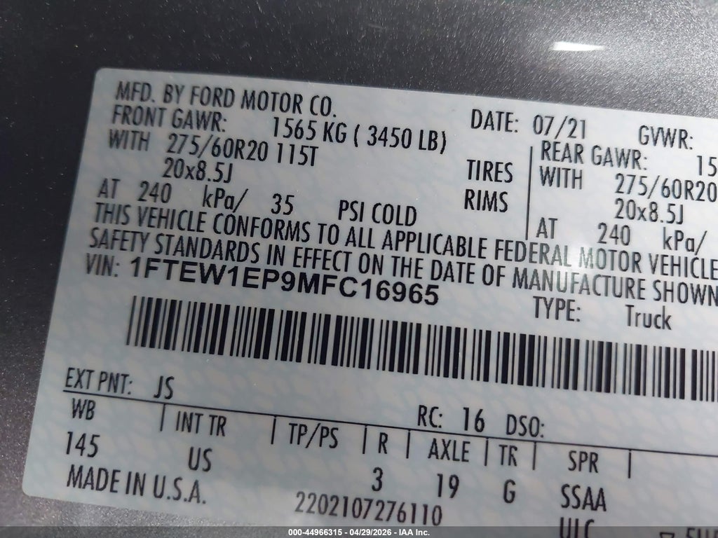 2021 Ford F-150 XLT photo 9