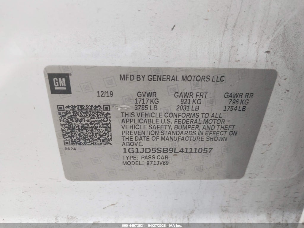 2020 Chevrolet Sonic FWD LT photo 9