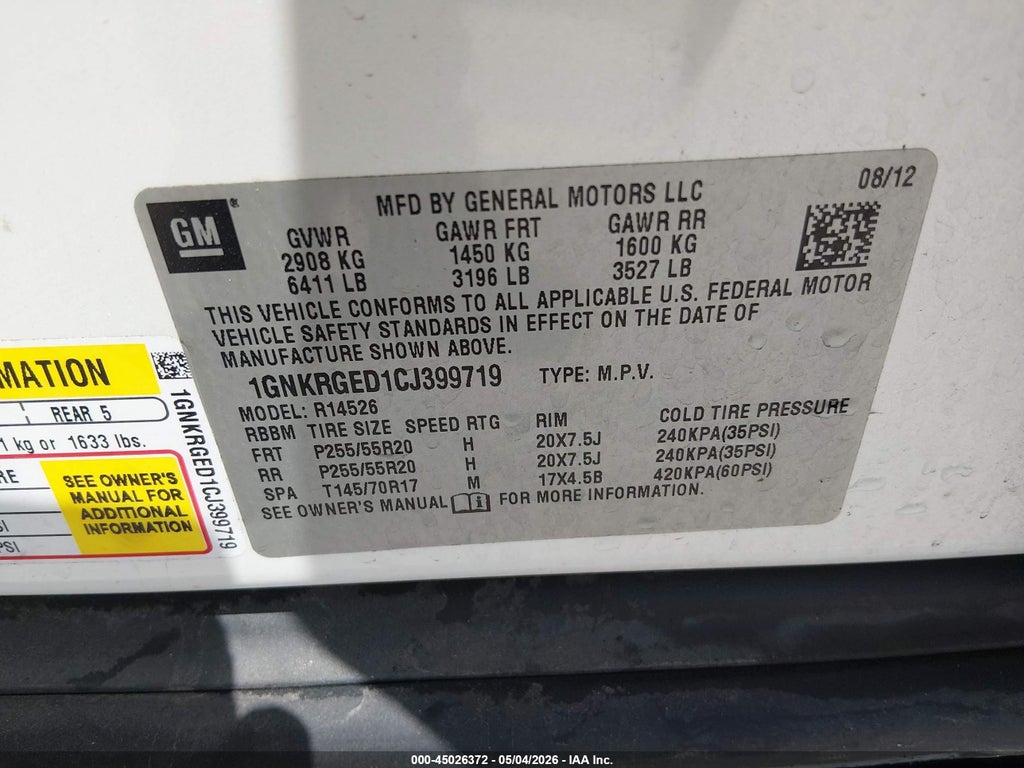 2012 Chevrolet Traverse 1LT photo 9