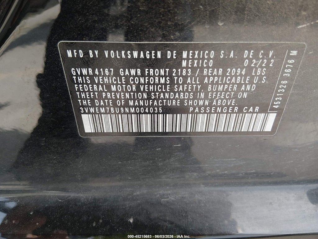2022 Volkswagen Jetta 1.5T SE photo 9