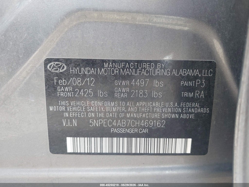 2012 Hyundai Sonata SE 2.0T photo 9