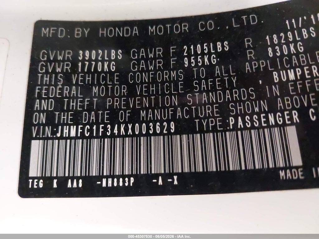 2019 Honda Civic EX photo 9