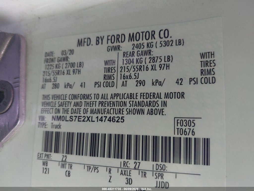 2020 Ford Transit Connect XL photo 9