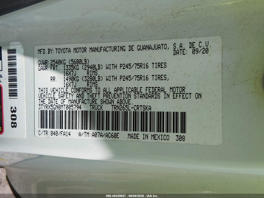 2021 Toyota Tacoma SR photo 9
