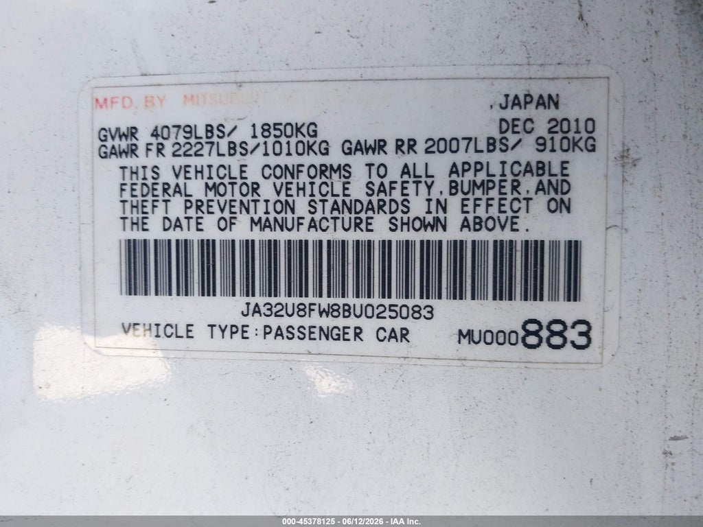 2011 Mitsubishi Lancer GTS photo 9