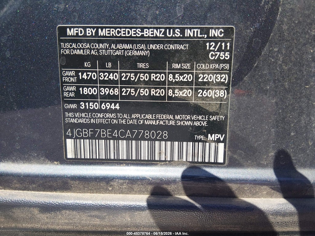 2012 Mercedes-Benz GL 450 4MATIC photo 9