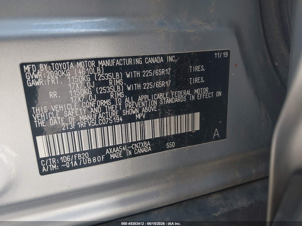2020 Toyota RAV4 LE photo 9