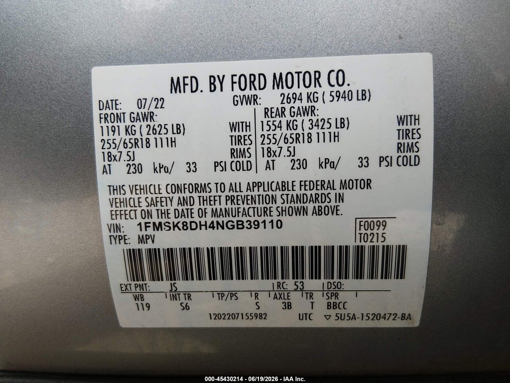 2022 Ford Explorer XLT photo 9