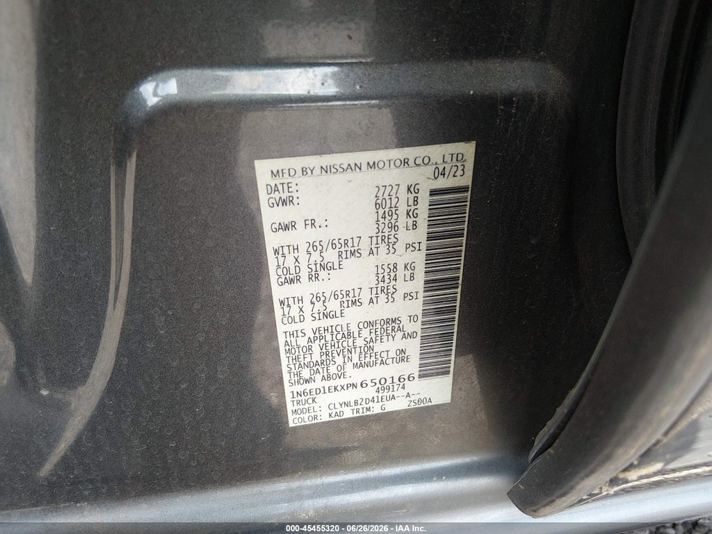 2023 Nissan Frontier SV 4X4 photo 9