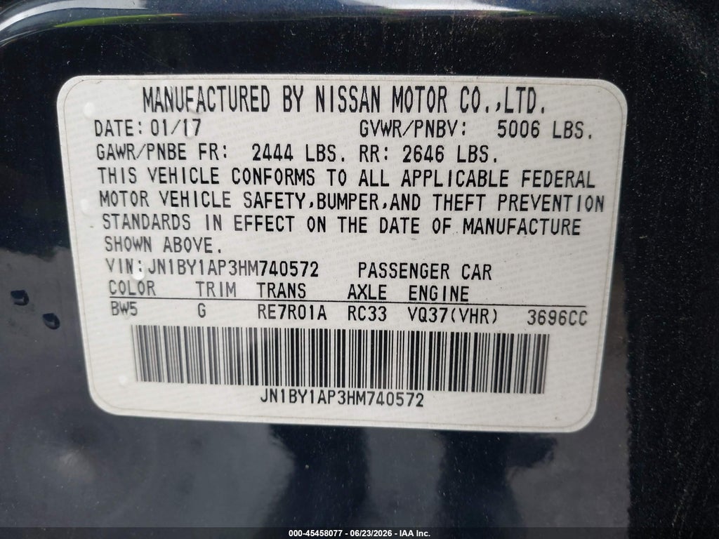 2017 Infiniti Q70 3.7 photo 9