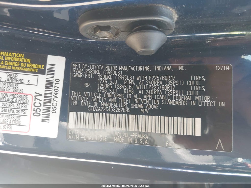 2005 Toyota Sienna XLE/XLE Limited photo 9