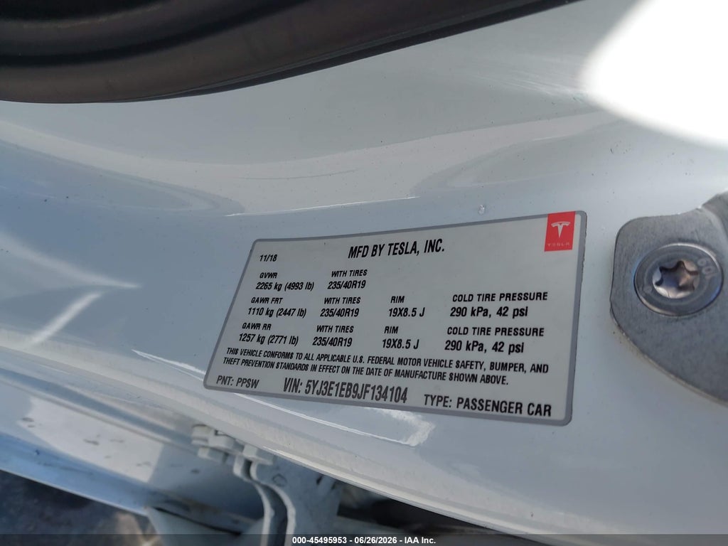 2018 Tesla Model 3 Long Range/Performance photo 9