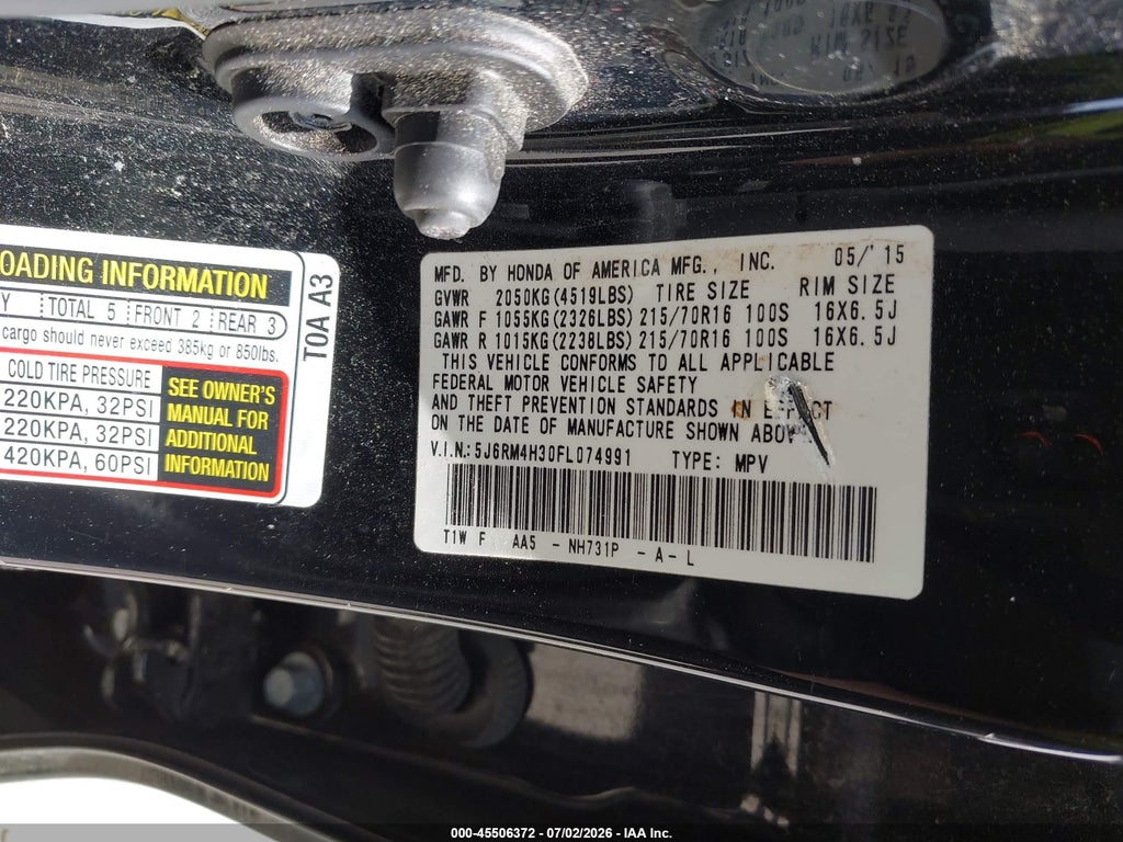 2015 Honda CR-V LX photo 9
