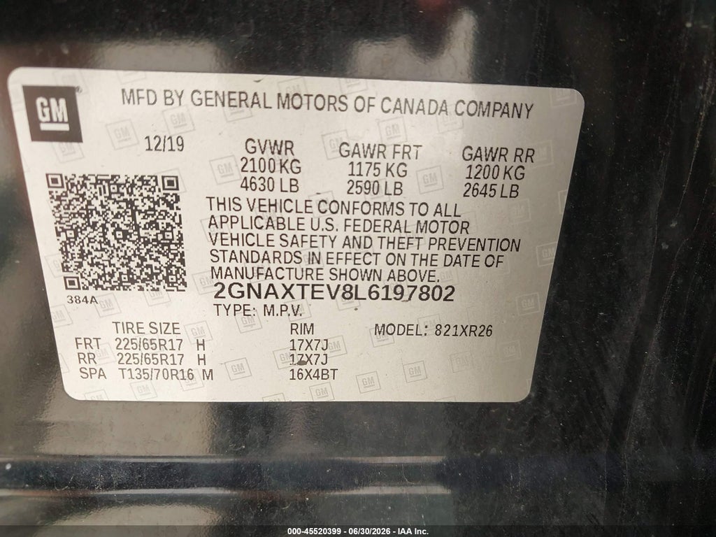2020 Chevrolet Equinox AWD 2FL photo 9