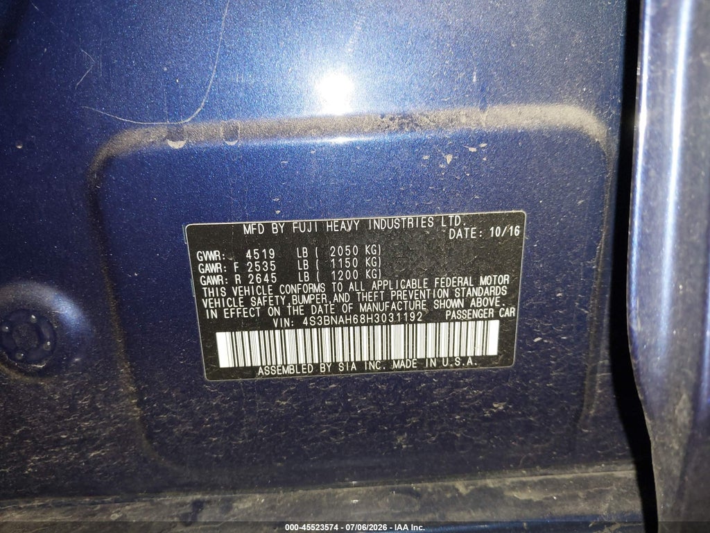2017 Subaru Legacy 2.5I Premium photo 9