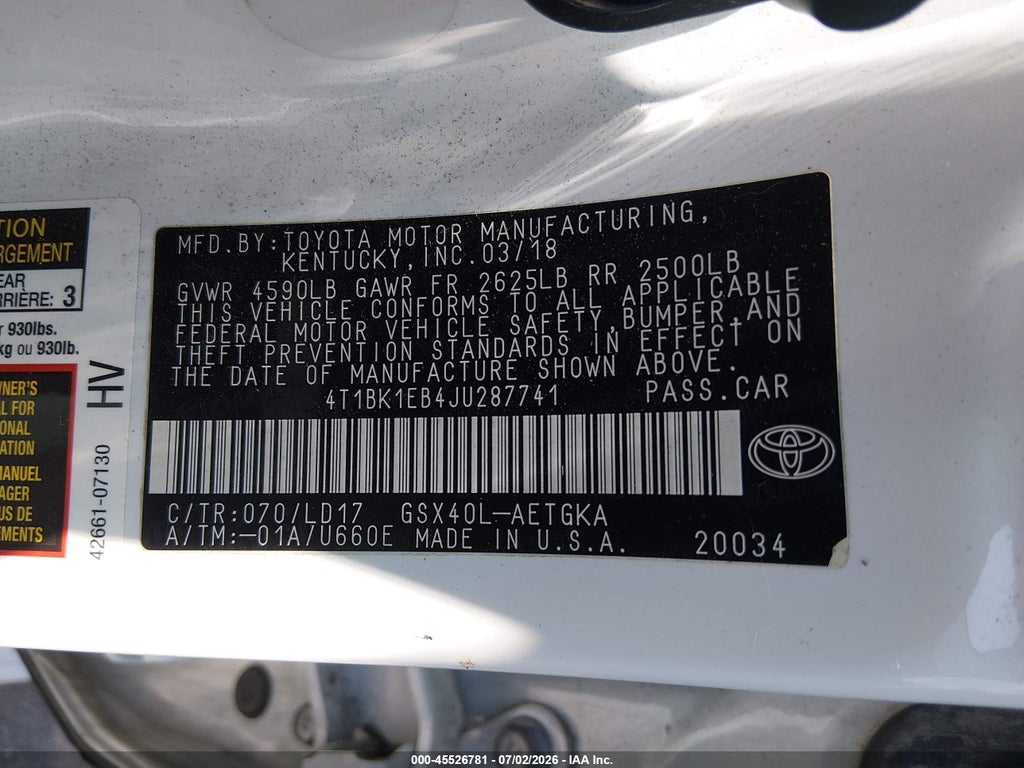 2018 Toyota Avalon XLE photo 9