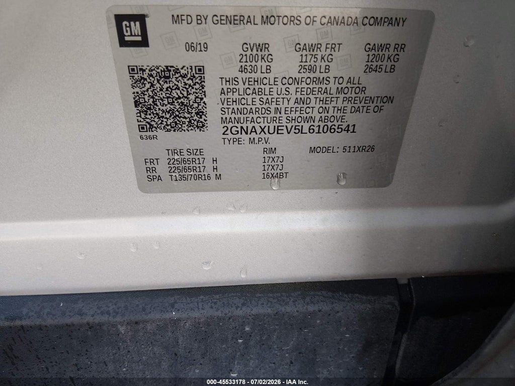 2020 Chevrolet Equinox AWD LT 1.5L Turbo photo 9