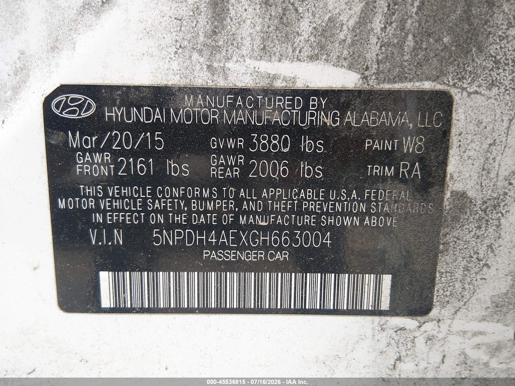 2016 Hyundai Elantra SE photo 9