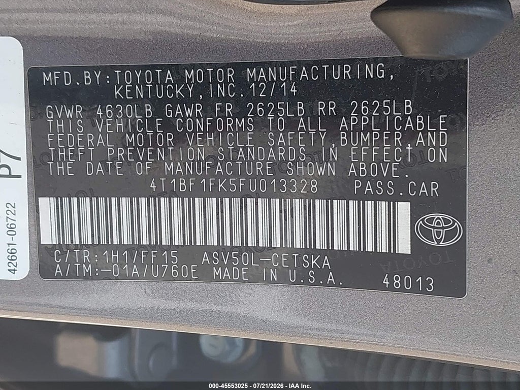 2015 Toyota Camry SE photo 9