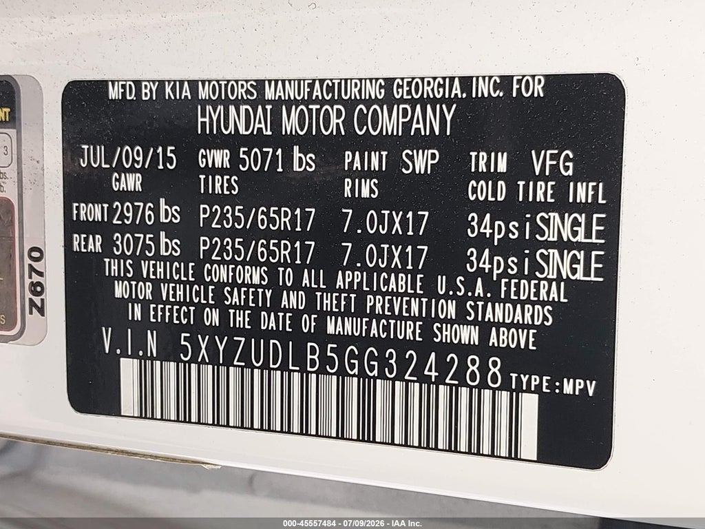 2016 Hyundai Santa FE Sport 2.4L photo 9