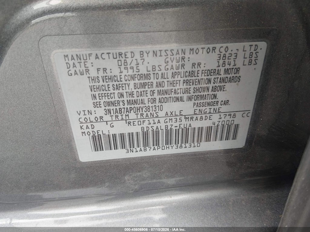 2017 Nissan Sentra S photo 9