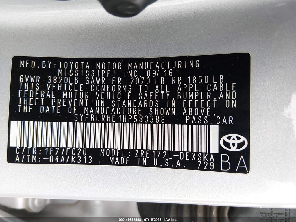 2017 Toyota Corolla SE photo 9