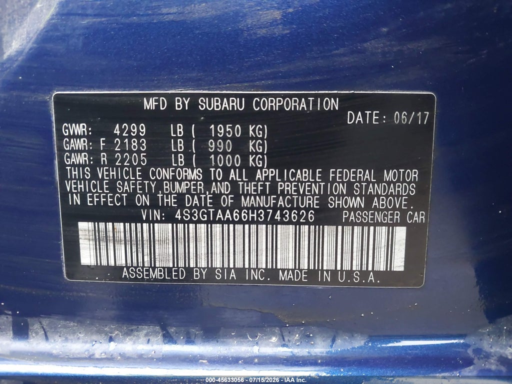 2017 Subaru Impreza 2.0I photo 9