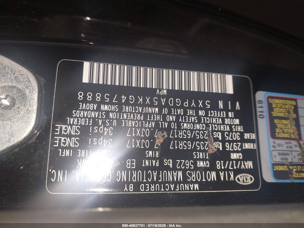 2019 Kia Sorento 3.3L LX photo 9