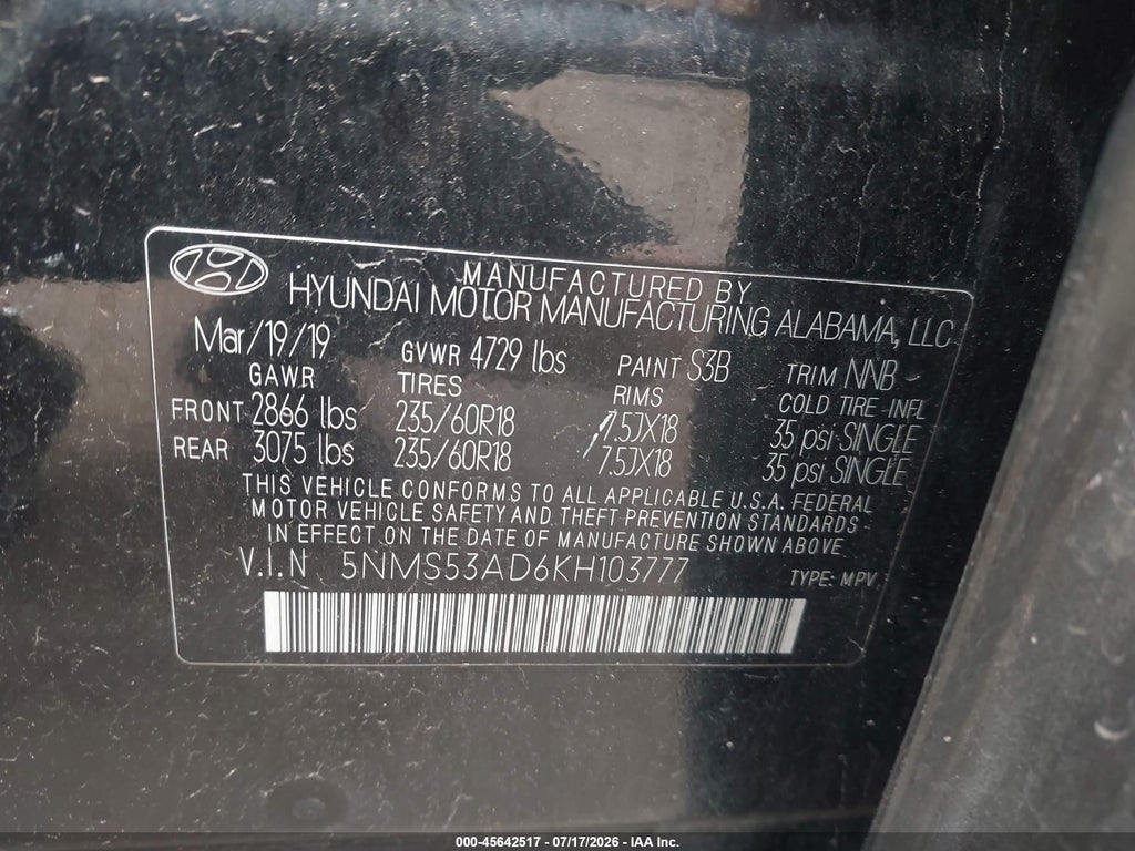 2019 Hyundai Santa FE Limited photo 9