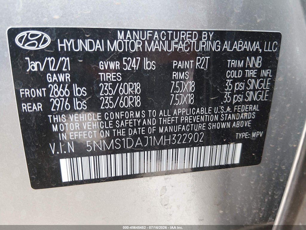 2021 Hyundai Santa FE SE photo 9