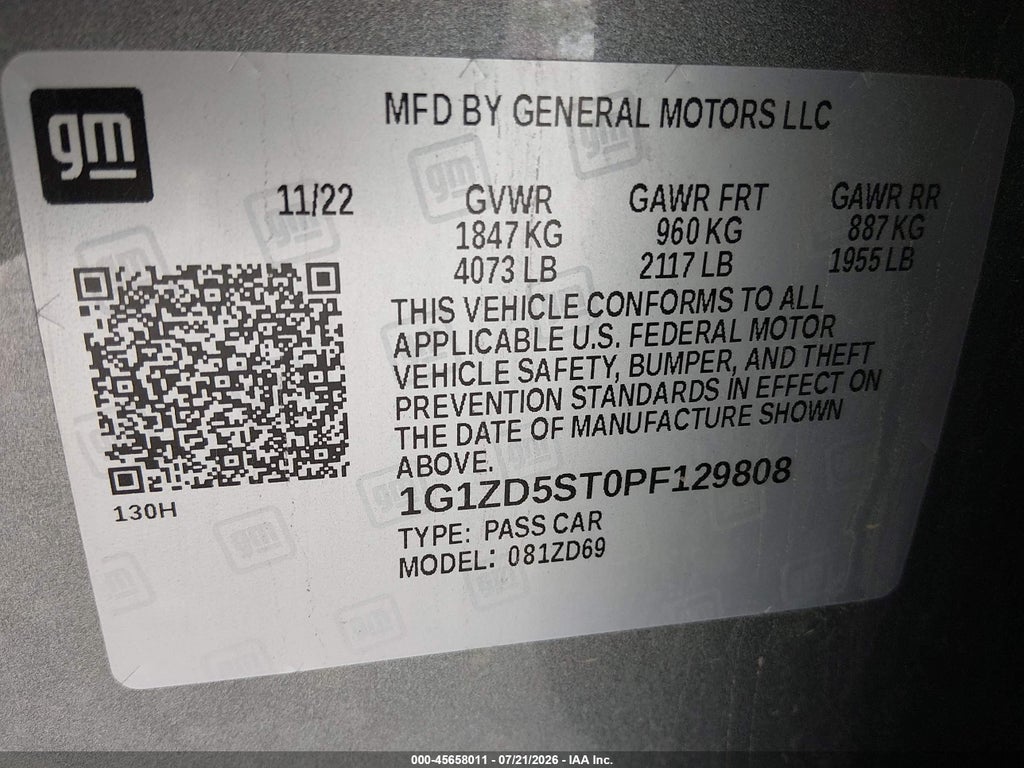 2023 Chevrolet Malibu FWD 1LT photo 9