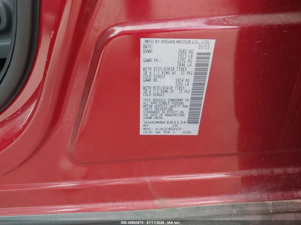 2013 Nissan Pathfinder SL photo 9