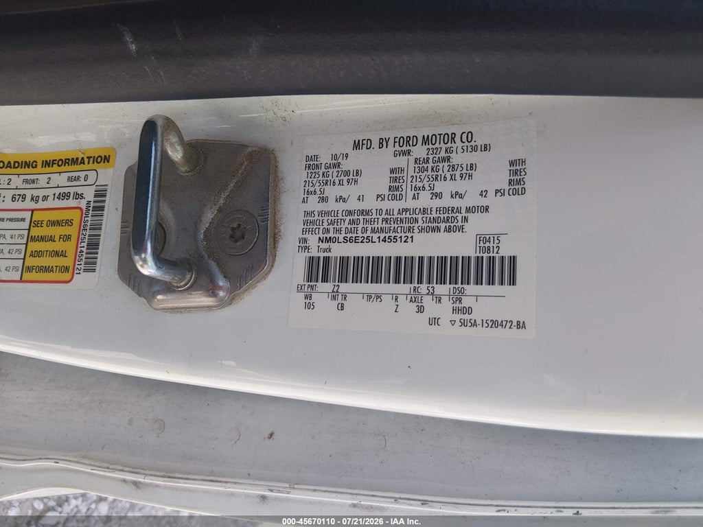 2020 Ford Transit Connect XL photo 9