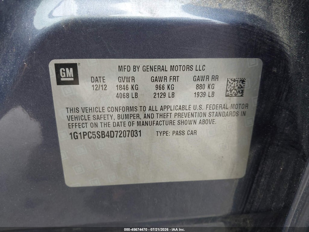 2013 Chevrolet Cruze 1LT Auto photo 9