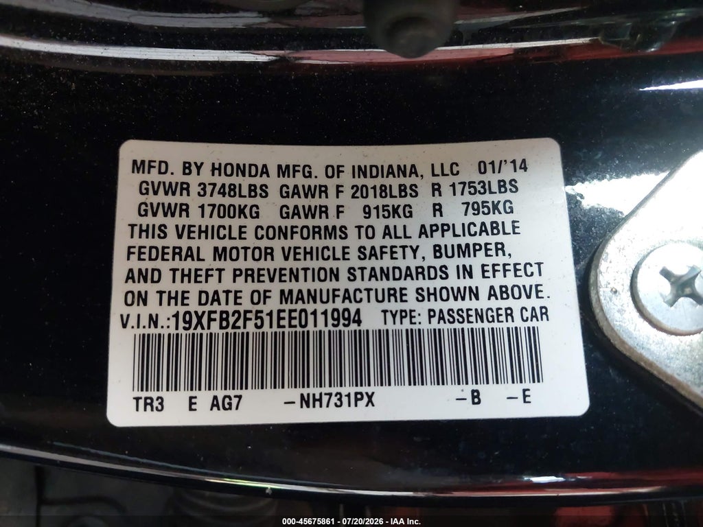 2014 Honda Civic LX photo 9
