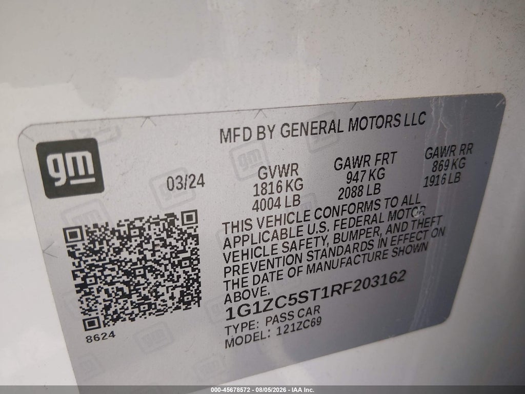 2024 Chevrolet Malibu FWD 1FL photo 9