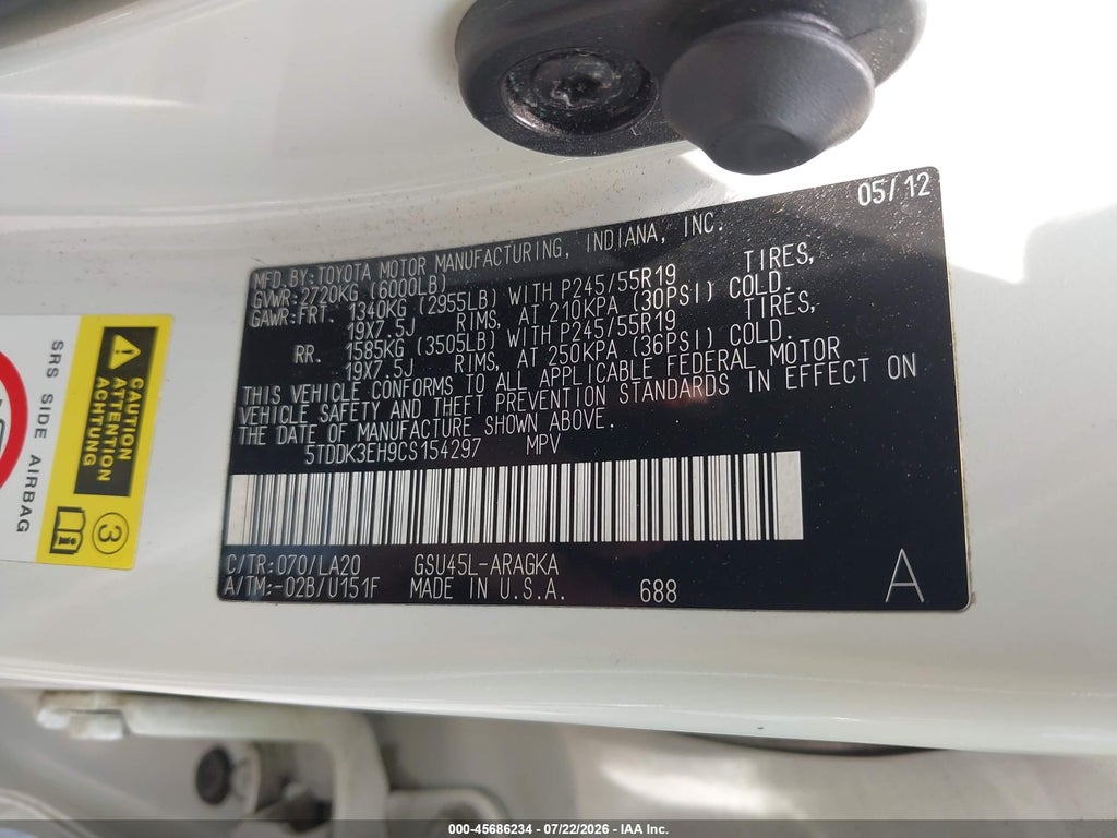 2012 Toyota Highlander Limited V6 photo 9