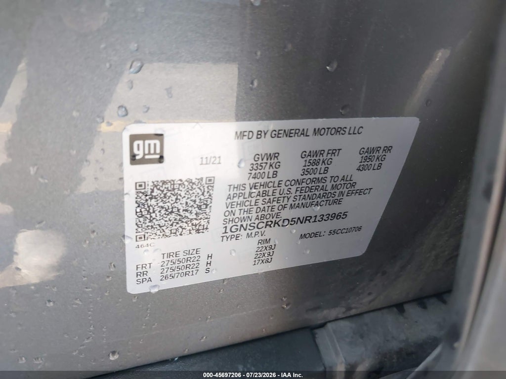 2022 Chevrolet Tahoe 2WD RST photo 9