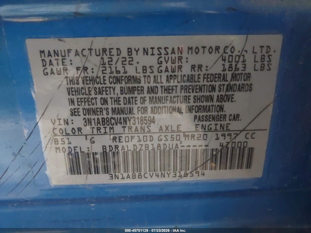 2022 Nissan Sentra SV Xtronic CVT photo 9