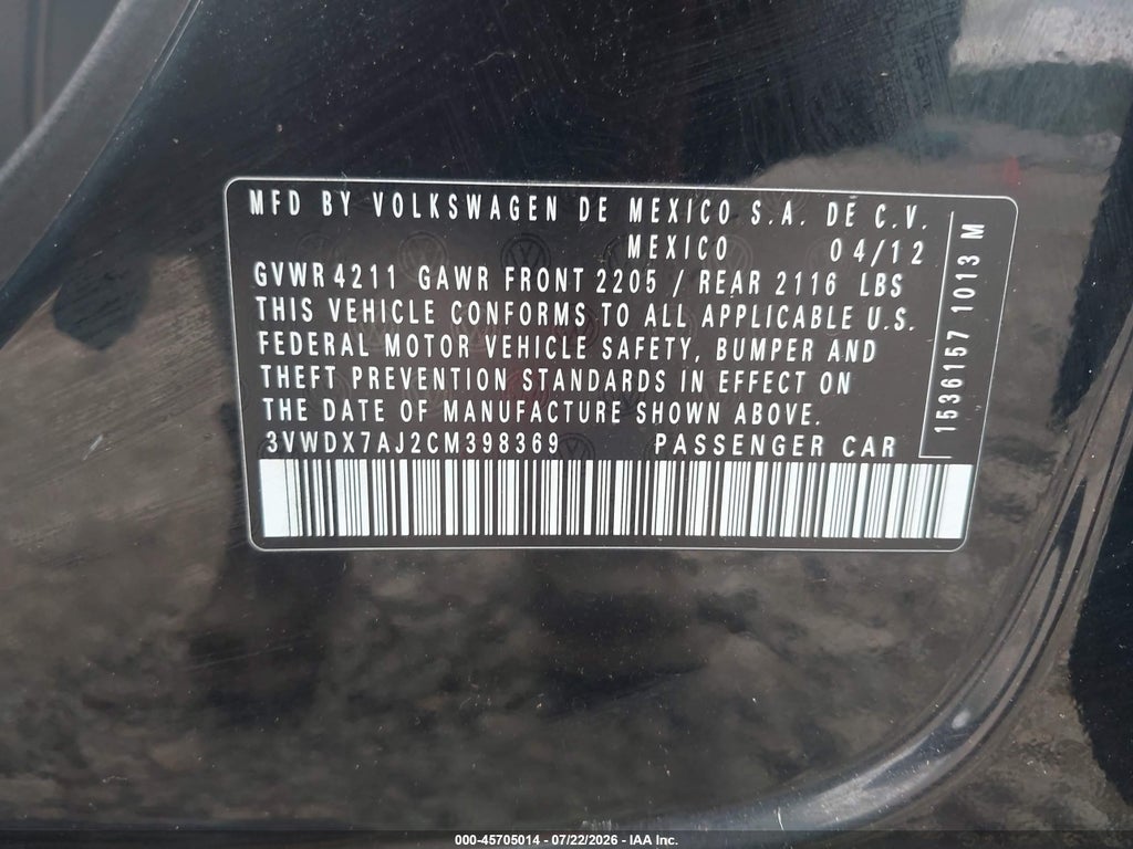 2012 Volkswagen Jetta 2.5L SE photo 9