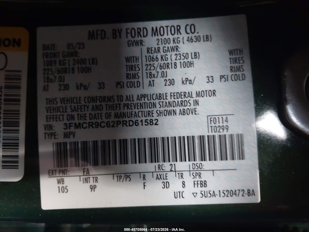 2023 Ford Bronco Sport Outer Banks photo 9