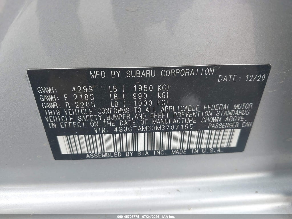 2021 Subaru Impreza Sport 5-Door photo 9