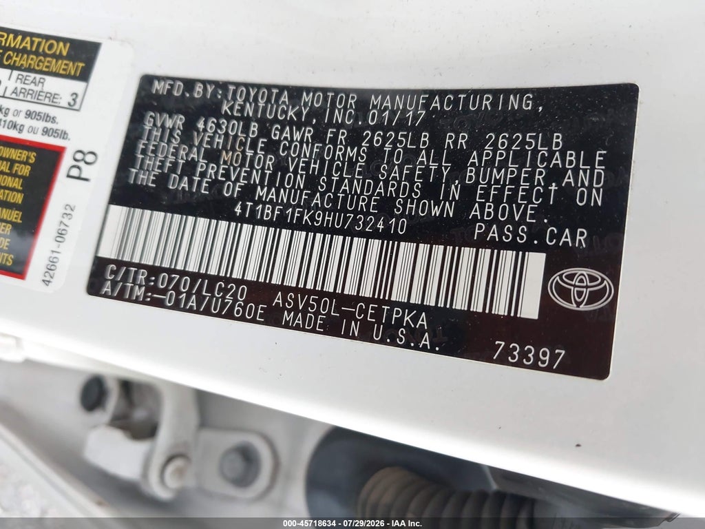 2017 Toyota Camry XSE photo 9
