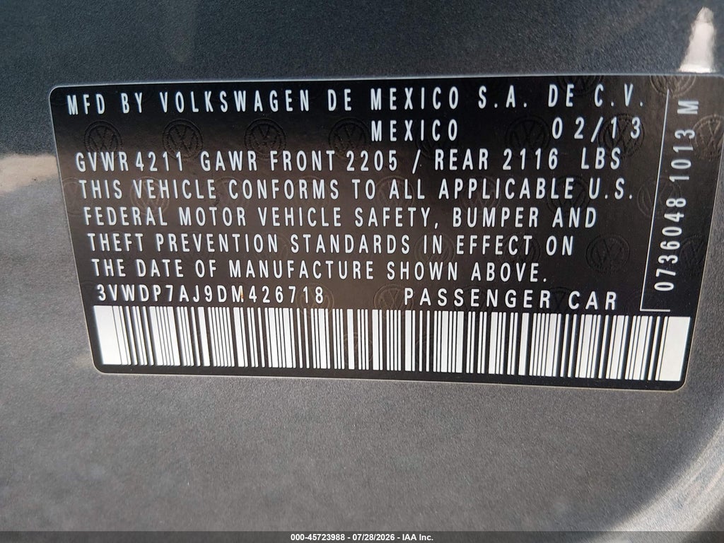 2013 Volkswagen Jetta 2.5L SE photo 9