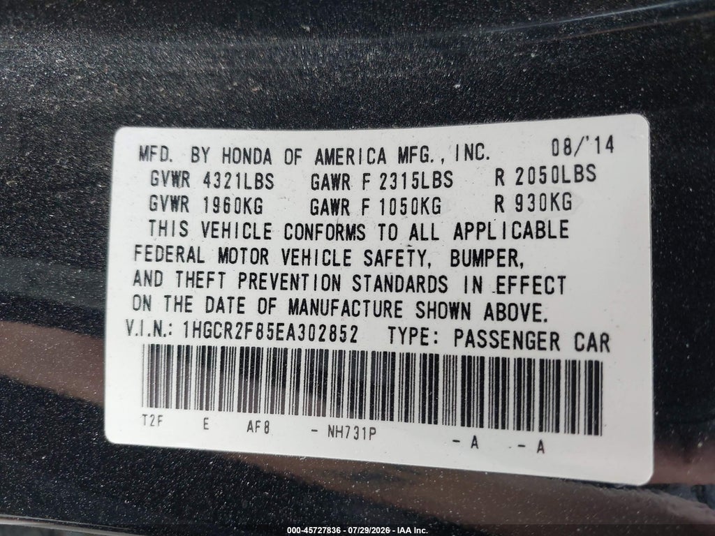 2014 Honda Accord EX-L photo 9