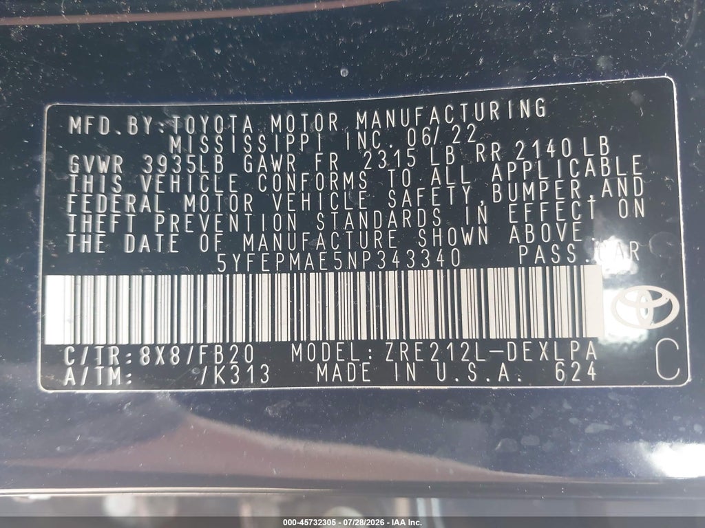 2022 Toyota Corolla LE photo 9