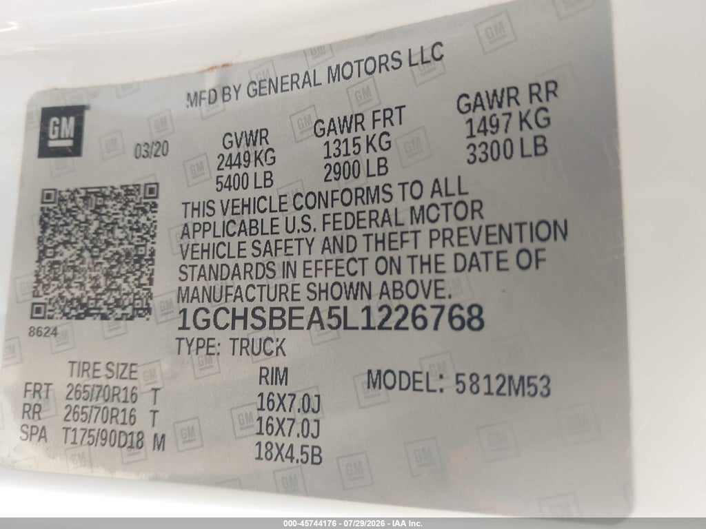 2020 Chevrolet Colorado 2WD Long Box WT photo 9