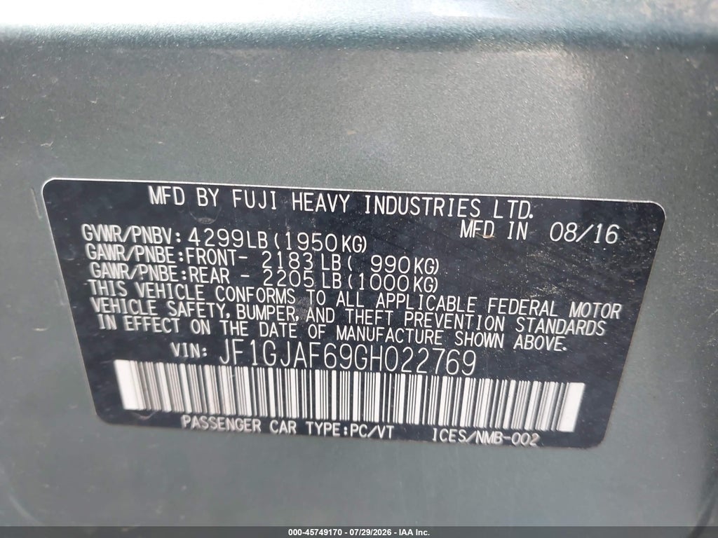 2016 Subaru Impreza 2.0I Premium photo 9